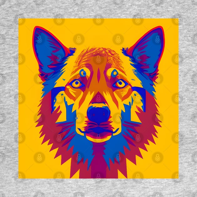 Pop Art Wolf Face by Chance Two Designs